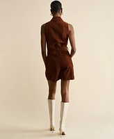 Furniq Uk Women's Suede Romper
