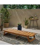 Acacia Wood Chaise Lounge With Adjustable Seating