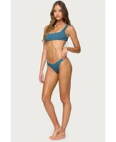 Edikted Womens Oasis Scrunch Bikini Bottom