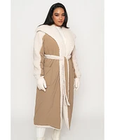 Jluxlabel Women's Contrast Sherpa Coat