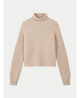 Gobi Cashmere Women's Cropped T-Neck Sweater