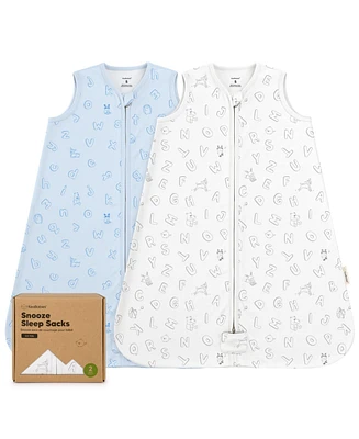 KeaBabies 2-Pack Snooze Baby Sleep Sacks, Cotton Wearable Blanket, Soft Toddler Sleeping Bag, Smooth Zipper