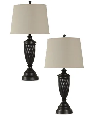 StyleCraft Set of 2 Bronze-Tone Table Lamps