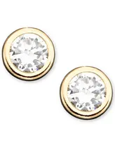 Children's 14k Gold Cubic Zirconia Bezel Earring