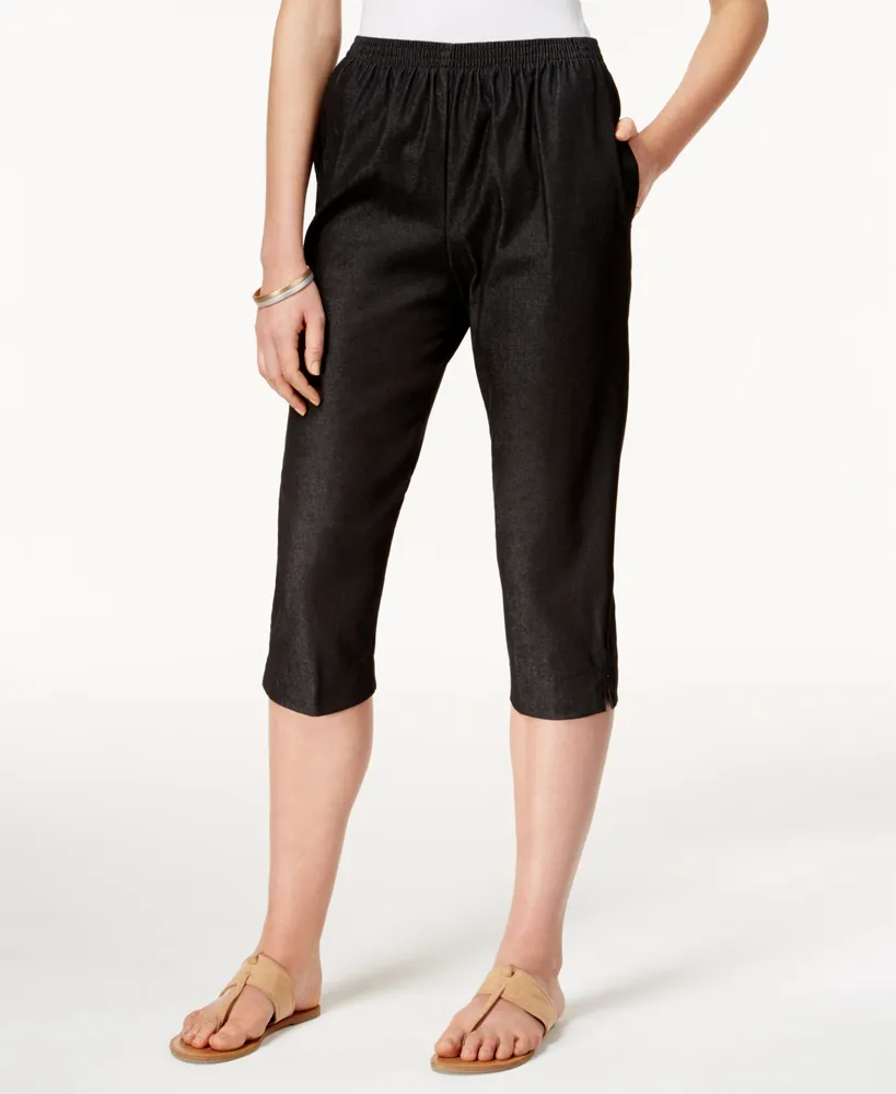 Alfred Dunner Classics Pull-On Cropped Denim Pants