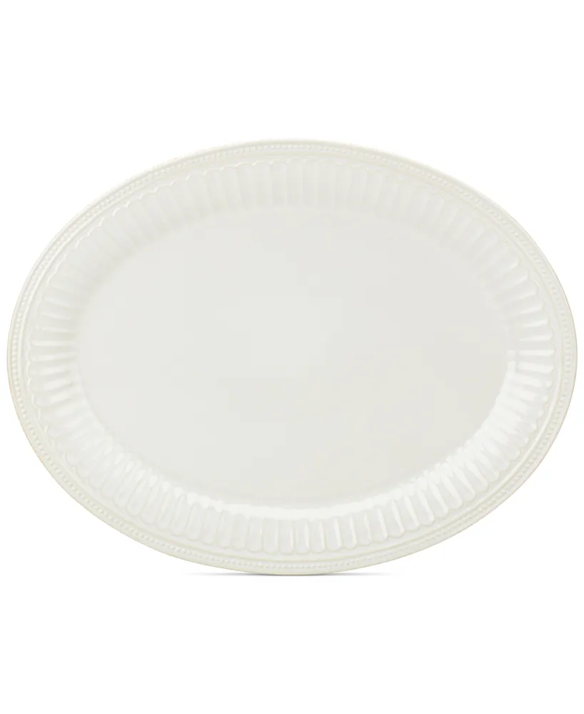 Lenox French Perle Groove Collection 16" White Oval Platter
