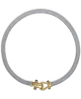 Italian Gold Rounded Mesh Collar Necklace in 14k Gold over Sterling Silver - Two