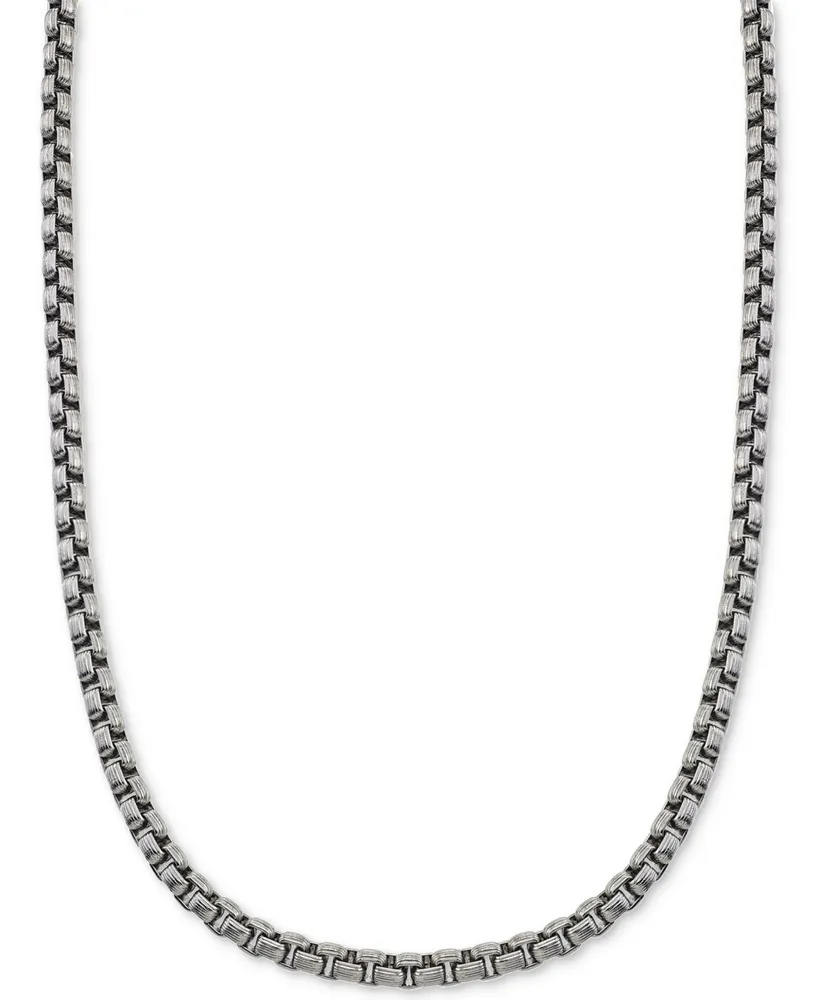 Esquire Men's Jewelry Large Box-Link Chain in Stainless Steel, Created for Macy's