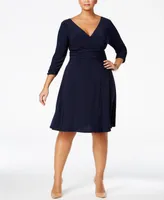 Ny Collection Plus Ruched A-Line Dress