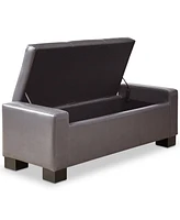 Clay Faux-Leather Storage Ottoman