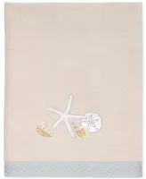 Avanti Seaglass Embroidered Seashell Cotton Bath Towel, 27" x 50"