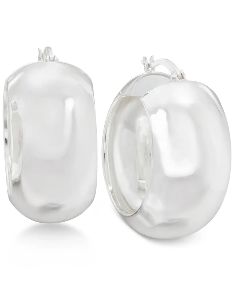 High-Polished Huggy Hoop Earrings in Sterling Silver