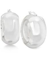 High-Polished Huggy Hoop Earrings in Sterling Silver