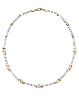 Diamond Necklace (1 ct. t.w.) in 14k White & Yellow Gold
