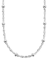 Giani Bernini Small Beaded Singapore Chain Necklace Anklet