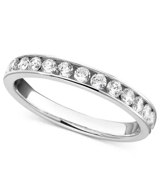 Diamond Channel Band (1/ ct. t.w.) 14k White or Yellow Gold
