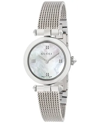 Gucci Women's Swiss Diamantissima Stainless Steel Mesh Bracelet Watch 27mm YA141504