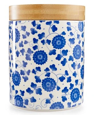 Certified International Chelsea Collection Indigo Poppy Canister