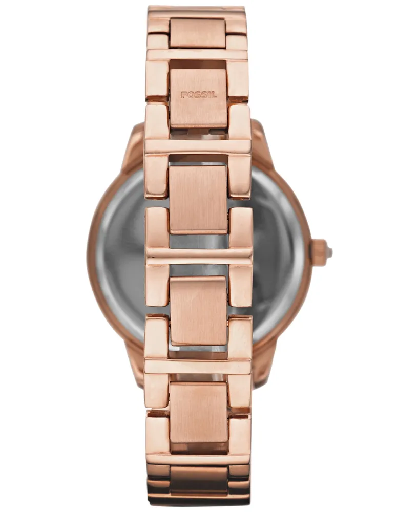 Fossil Women's Jesse Rose Gold-Tone Stainless Steel Bracelet Watch 34mm ES3020