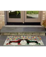 Liora Manne Front Porch Indoor/Outdoor Holiday Ice Dogs Multi 2'6" x 4' Area Rug