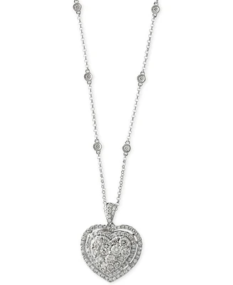 Effy Diamond Heart Pendant Necklace (1-1/8 ct. t.w.) 14k White Gold or Rose