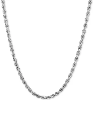 14k White Gold Diamond-Cut Rope Chain 20" Necklace (2-1/2mm)