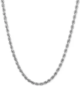 14k White Gold Diamond-Cut Rope Chain 20" Necklace (2-1/2mm)