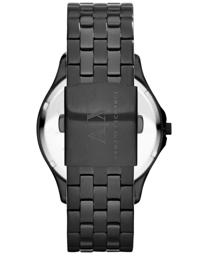 A|X Armani Exchange Men's Black Ion-Plated Stainless Steel Bracelet Watch 45mm AX2144