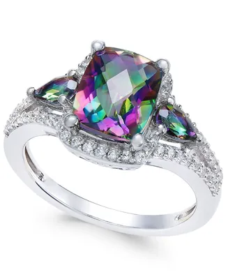 Mystic Topaz (2-1/6 ct. t.w.) and White Topaz (1/4 ct. t.w.) Ring in Sterling Silver