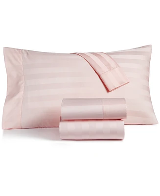 Charter Club Damask 1.5" Stripe 550 Thread Count 100% Cotton Pillowcase Pair, King, Exclusively at Macy's