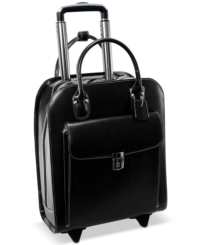 McKlein Uptown Leather Wheeled Laptop Briefcase