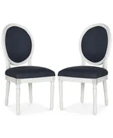 Claudius Set of 2 Linen Dining Chairs