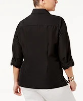 Ny Collection Plus Utility Blouse