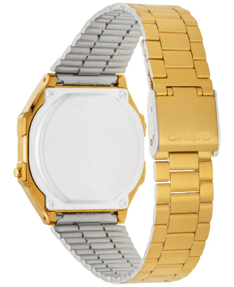 Casio Men's Digital Vintage Gold-Tone Stainless Steel Bracelet Watch 39x39mm A168WG-9MV
