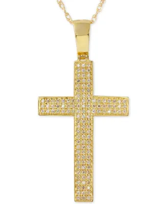 Men's Diamond Geometric Cross Pendant Necklace (1/2 ct. t.w.) in 10k Gold