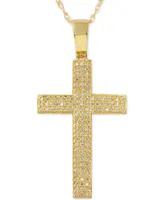 Men's Diamond Geometric Cross Pendant Necklace (1/2 ct. t.w.) in 10k Gold