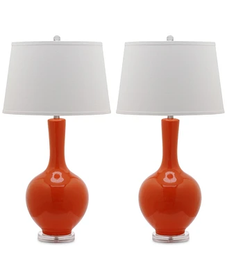 Safavieh Set of 2 Blanche Gourd Ceramic Table Lamps