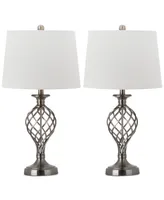 Safavieh Set of 2 Lattice Urn Platinum-Tone Table Lamps