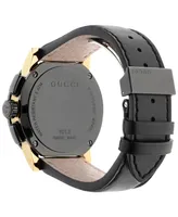 Gucci Unisex Swiss G-Chrono Xl Black Leather Strap Watch 44mm YA101203