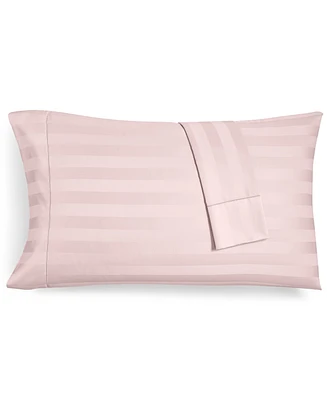 Charter Club Damask 1.5" Stripe 550 Thread Count 100% Cotton Pillowcase Pair, Standard