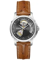 Hamilton Men's Swiss Automatic Jazzmaster Brown Leather Strap Watch 40mm