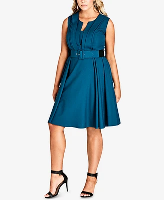 City Chic Trendy Plus Pleated A-Line Dress