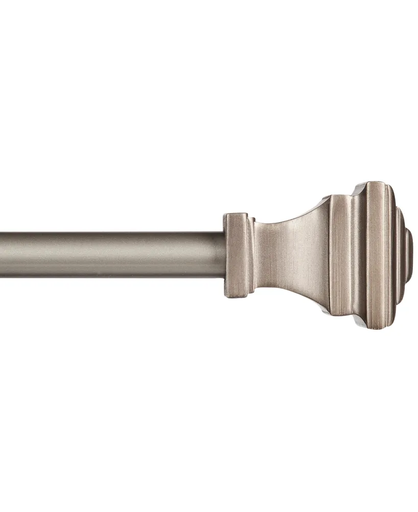 Kenney Milton 5/8" Fast Fit Easy Install Curtain Rod, 66"-120", Pewter