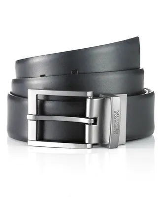 Men's Reversible Textured Kenneth Cole Reaction Dress Belt, Created for Macy's