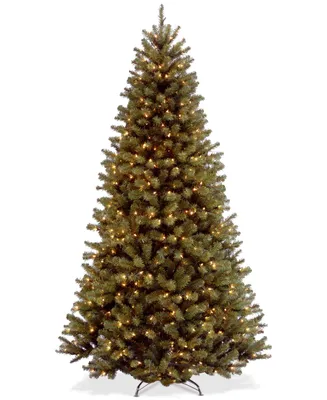 National Tree Company 9' North Valley Spruce Hinged Tree With 700 Clear Lights