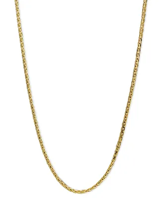 14k Gold Necklace, 18" Diamond Cut Wheat Chain (9/10mm)
