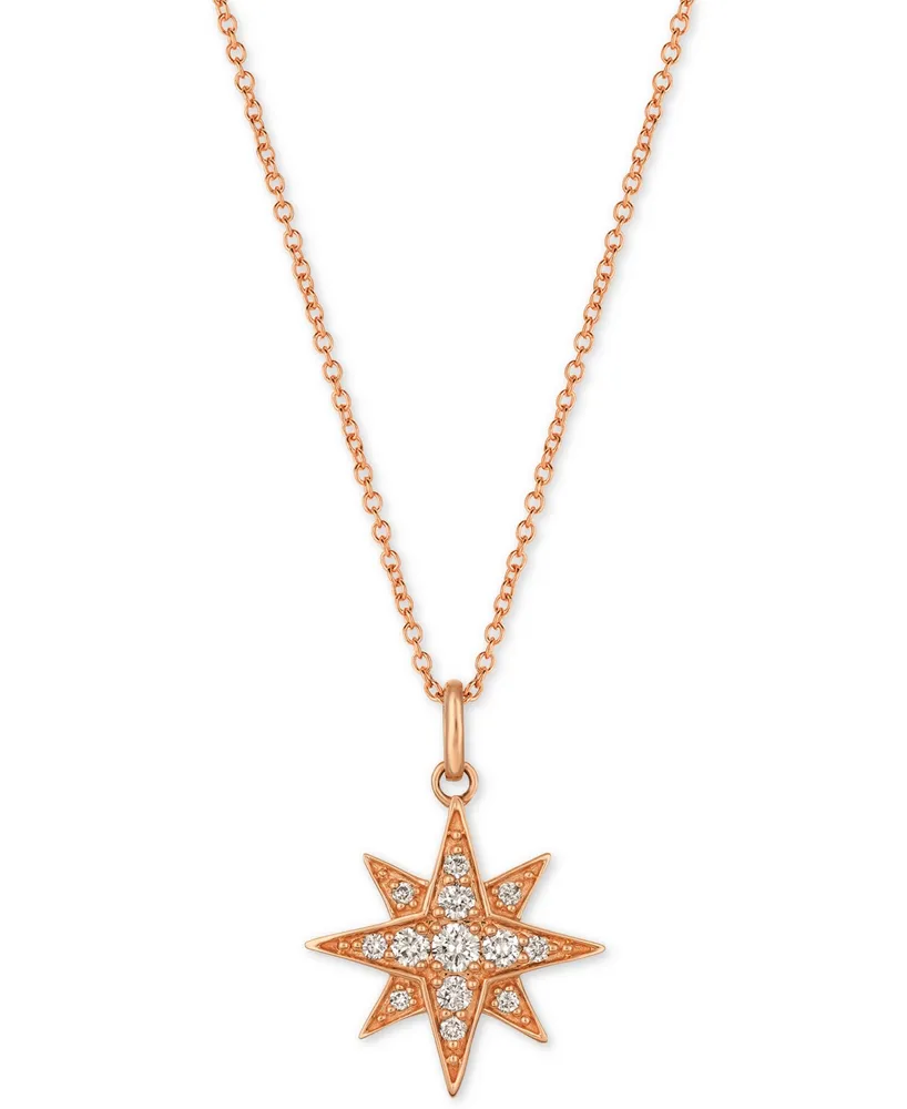 Le Vian Strawberry & Nude Diamond Star Pendant Necklace (1/4 ct. t.w.) in 14k Gold or Rose Gold