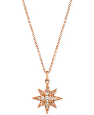 Le Vian Strawberry & Nude Diamond Star Pendant Necklace (1/4 ct. t.w.) 14k Gold or Rose