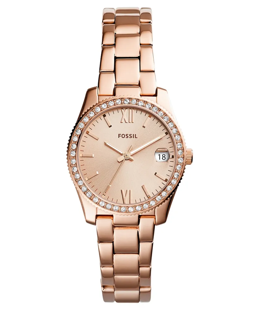 Fossil Women's Scarlette Rose Gold-Tone Stainless Steel Bracelet Watch 32mm