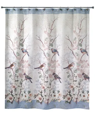 Avanti Love Nest Bird Motif Printed Shower Curtain, 72" x 72"